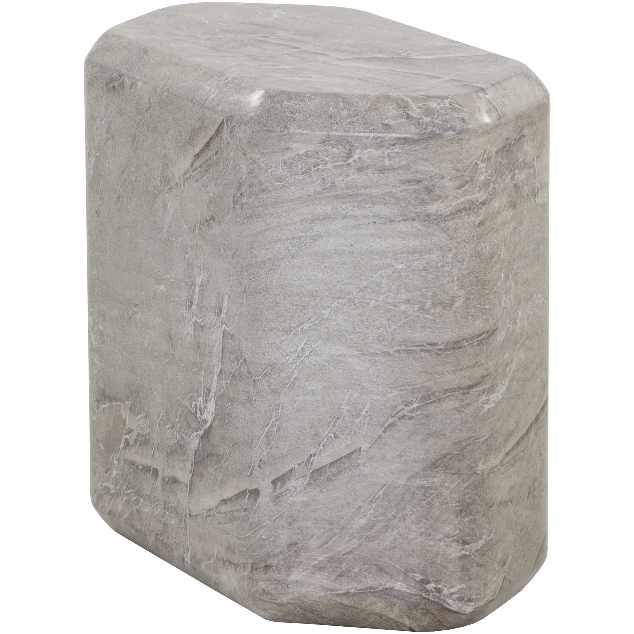 Spezza 22.75 X 18.75 inch Marble Look / Grey Outdoor Side Table, Low